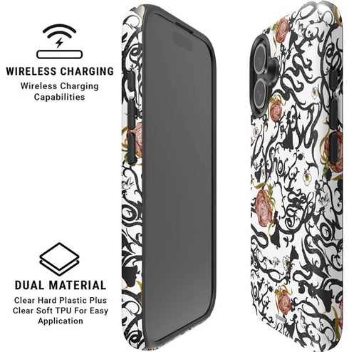 Disney Snow White Roses and Character Silhouette iPhone 16 Plus Magsafe Impact Case